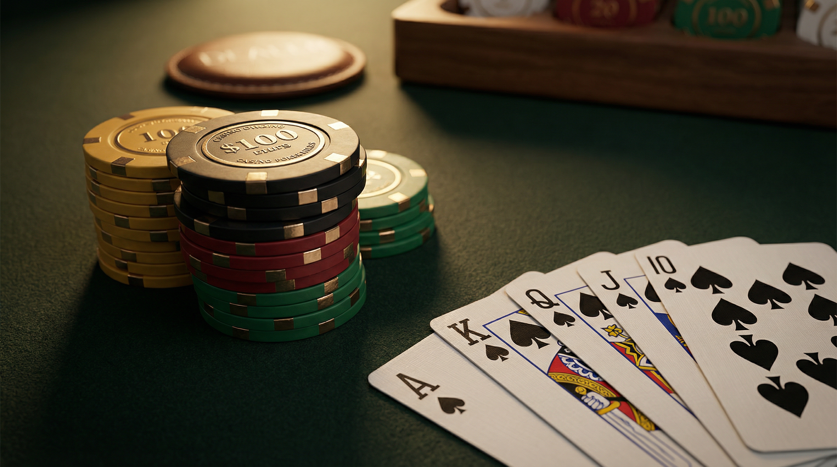 德州扑克筹码和扑克牌